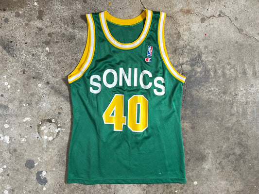 1990s Champion Seattle Sonics Shawn Kemp Jersey Large