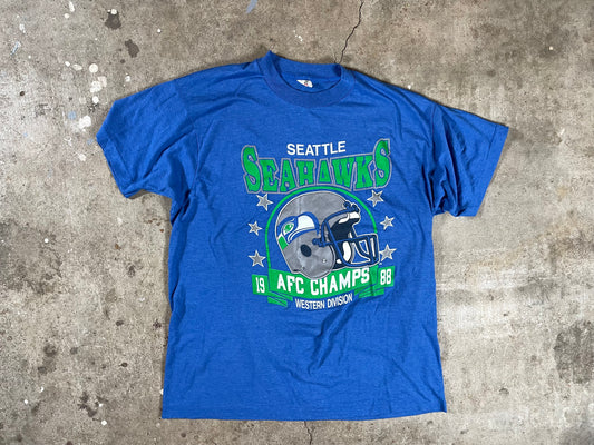 Seattle Seahawks 1988 AFC Champions Western Division T Shirt XL