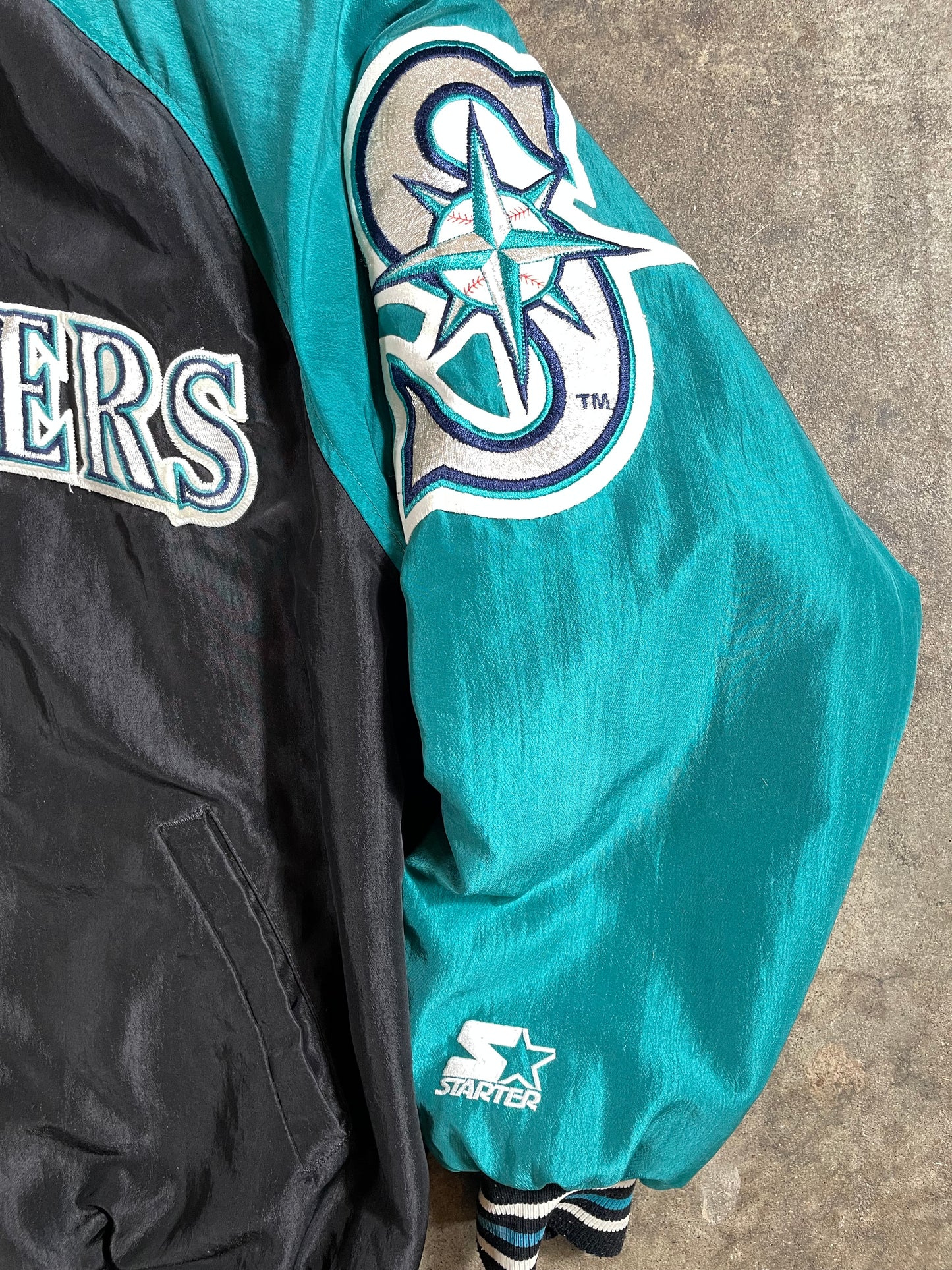 90s Seattle Mariners Starter Diamond Collection Bomber Jacket Large