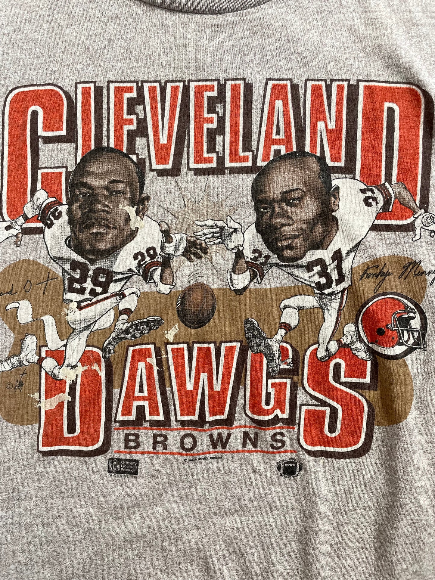 1980s Cleveland Browns Hanford Dixon Frank Minnifield Dawg Pound Large