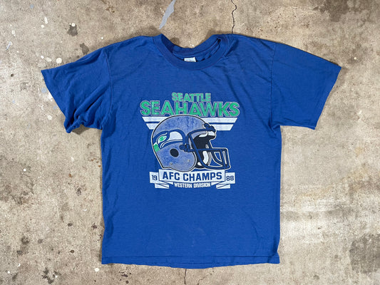 Seattle Seahawks 1988 AFC Champions Western Division T Shirt Large