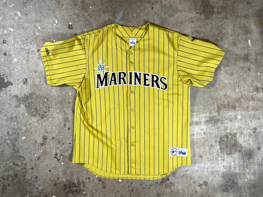 2000s Seattle Mariners Majestic Made In USA XL Lime Yellow Jersey