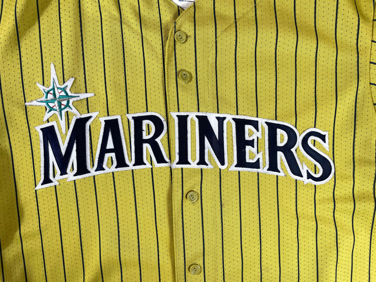 2000s Seattle Mariners Majestic Made In USA XL Lime Yellow Jersey