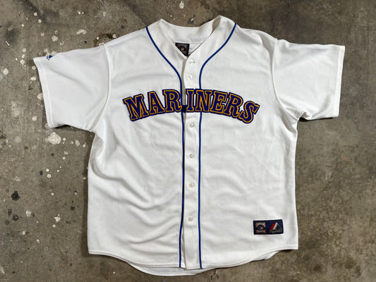 1989 Seattle Mariners Ken Griffey Jr Home White XL Majestic Cooperstown Classic Throwback